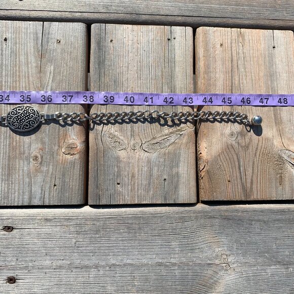 Vintage Silver Metal Chain Boho Chic Hip Belt - Picture 5 of 6